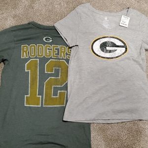 2 Greenbay Packers tshirts-juniors XL and men's S